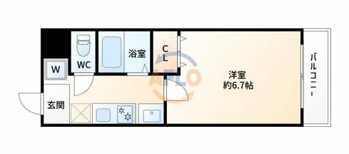 フローライト新大阪【6階】の間取り