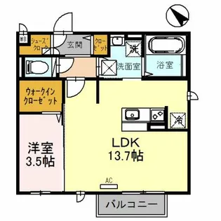 ヴェルドミールⅡ【1階】の間取り
