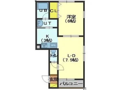 ボーヴォワールA【202号室】の間取り