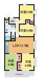 日興宝塚東スカイマンション【3階】の間取り