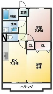 フジカハイツ【302号室】の間取り