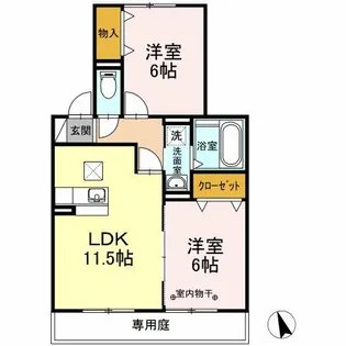 コットンハウス【1階】の間取り