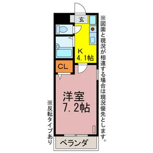 メゾン・ド・ラヴィ西駅【405号室】の間取り