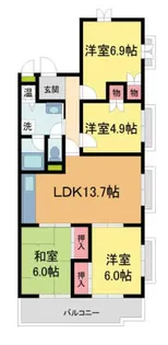 日興宝塚東スカイマンション【3階】の間取り