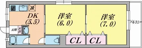 セビーヌ鈴蘭台【3階】の間取り