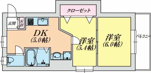 ラムール鈴蘭台南【2階】の間取り