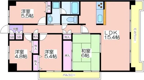 CASSIA南住吉【1階】の間取り