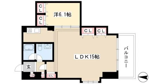 キュリアスコート【2A号室】の間取り
