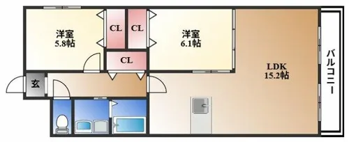 ロフティ上野【2階】の間取り