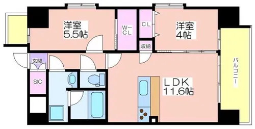 スプランディッドあびこ駅前DUE【12階】の間取り