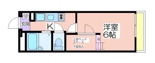 レオパレス米米【4階】の間取り