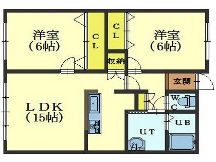 アールズコート【1階】の間取り