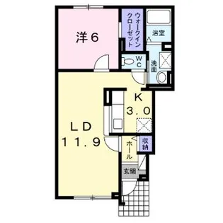 フローラスⅡ【101号室】の間取り