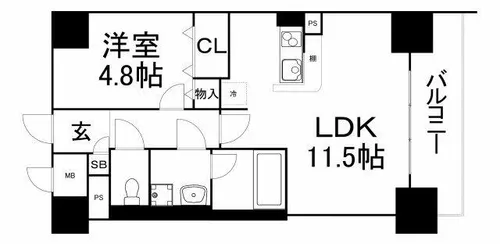 大阪府大阪市城東区関目5丁目【マンション】の間取り