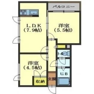 オフィシャルコート【201号室】の間取り