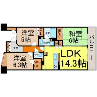 グランカーサ上前津【15階】の間取り