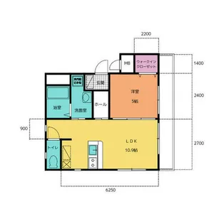 Crystal Island-Tatsumi【102号室】の間取り