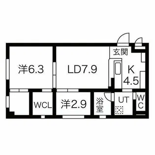 ブラウベルク【3階】の間取り