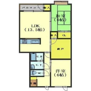 コーポ函館Ⅶ【103号室】の間取り