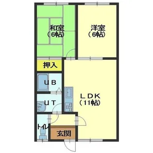 コーポ函館Ⅲ【2階】の間取り