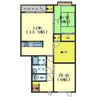 コーポ函館Ⅶ【1階】の間取り