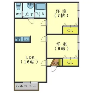 SUN CASA【103号室】の間取り