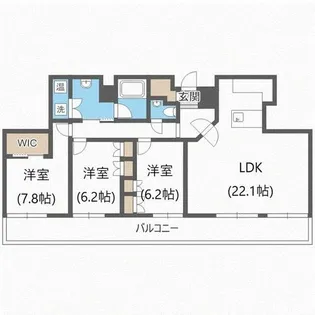 ラフィネタワー札幌南3条【29階】の間取り