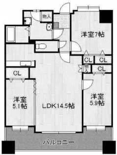 ニューサンリバー12番館【1203号室】の間取り