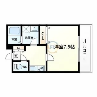 Hベース駒川【1階】の間取り