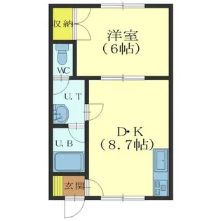 メイプルハイム白鳥【107号室】の間取り