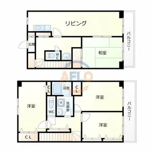 ガーデンハイツ加美【4階】の間取り