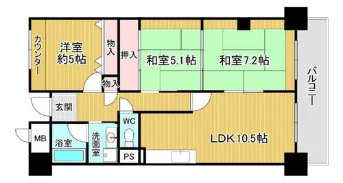 ピーチヒル加茂【304号室】の間取り