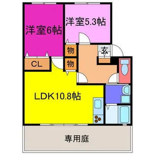 メゾンパルティール【102号室】の間取り