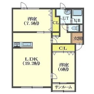 ヴィラージュ東浜【103号室】の間取り