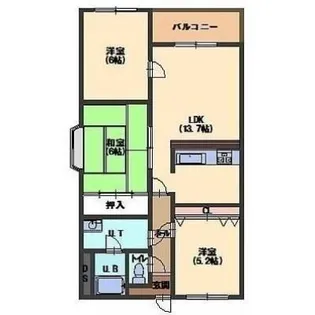 コーポ美原Ⅰ【15号室】の間取り