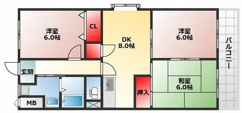 ヴィラージュⅡ【101号室】の間取り
