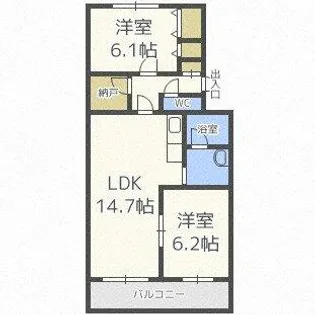 ル・ブランプルミエ【405号室】の間取り