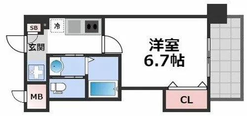 Luxeドーム前Ⅱ【9階】の間取り