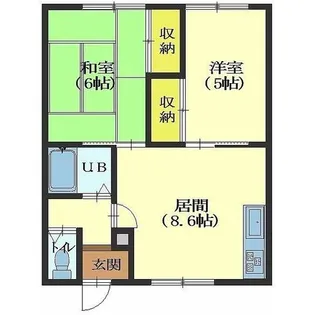 北海マンションⅠ【202号室】の間取り