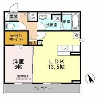 エル・デュ・アンジュ【102号室】の間取り