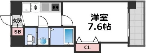 Luxe玉造Ⅰ【4階】の間取り