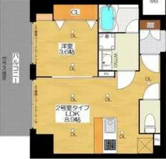 ブエナビスタ難波サウスタワー【10階】の間取り