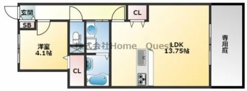 Le repos【1-3号室】の間取り
