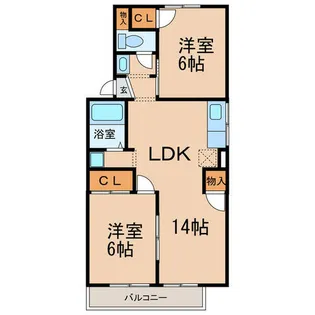 サンロード二重堀【1階】の間取り
