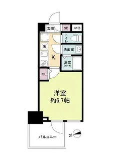 セレニテ日本橋ミラク【7階】の間取り