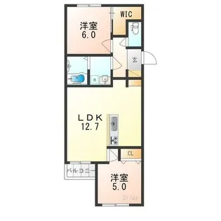 リアノーラ平野WEST【1階】の間取り