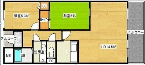サンリッツ東千里【4階】の間取り