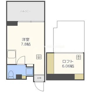 是空NAMBA NISHI【704号室】の間取り