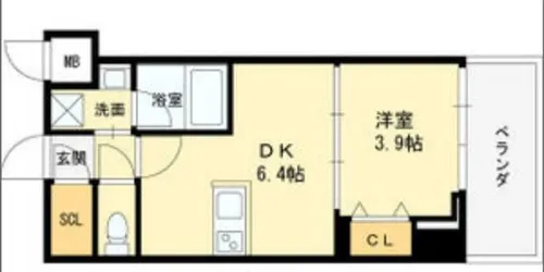ヴィーナス今里【4階】の間取り