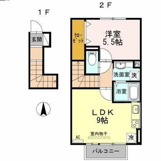 福岡県久留米市津福本町【アパート】の間取り